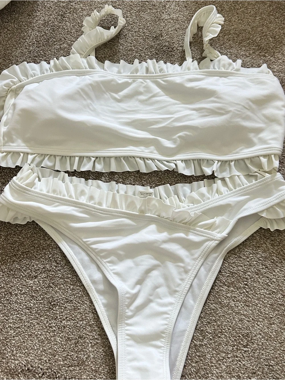 GAP White Ruffle Bikini Top